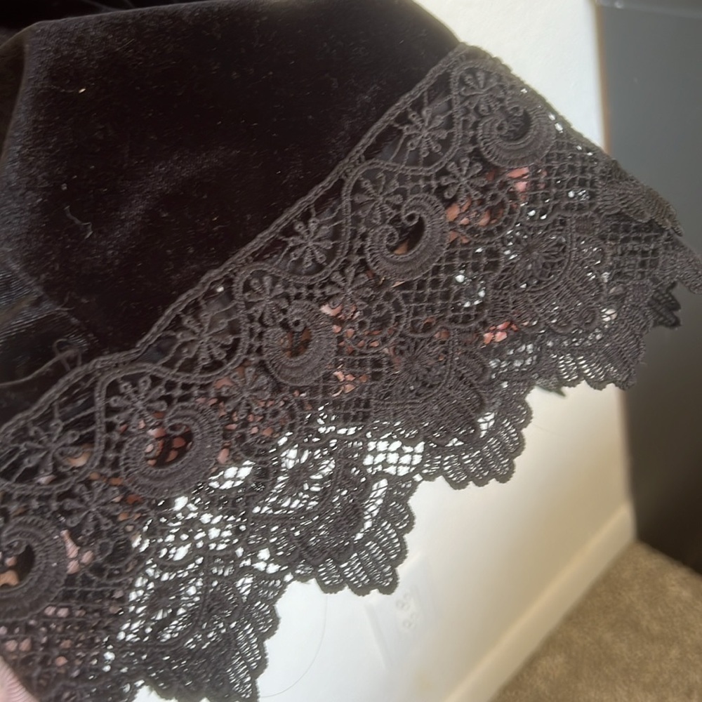 Chelsea and Violet lace trim black velvet dress - Picture 10 of 10